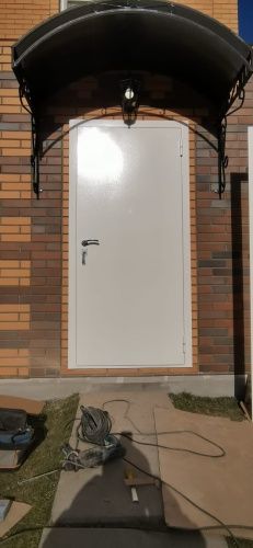 Белая входная дверь Z-1 White 1900мм металл-металл фото 4